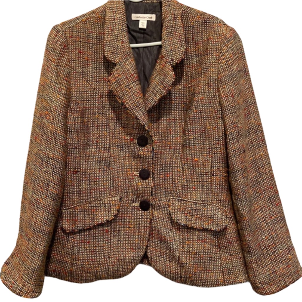 Coldwater Creek Tweed Jacket. Lined. Euc.